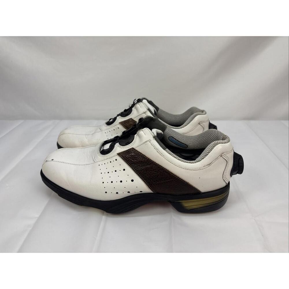 Foot Joy Reel Fit Tech Dial Lace Soft Spike Brown White Golf Shoes 9.5M 53832